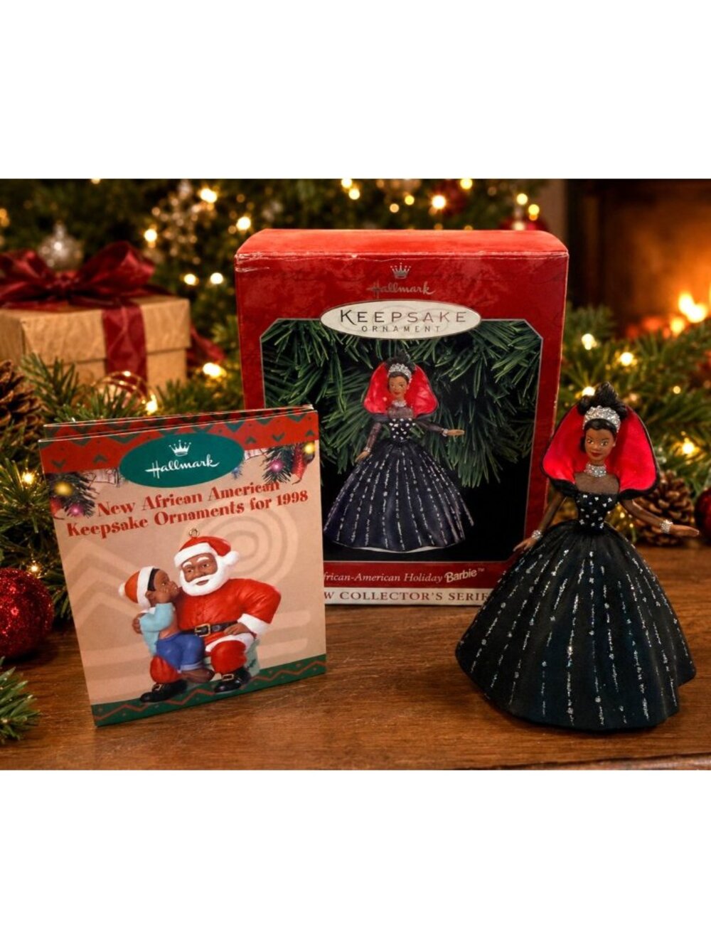 Hallmark Keepsake 1998 African-American Holiday Barbie Christmas Ornament